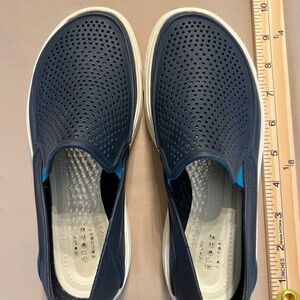 CROCS Navy Perforated Slip-On Loafers